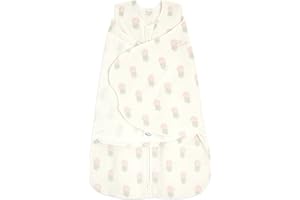 HALO Micro-Fleece Sleepsack Swaddle, 3-Way Adjustable Swaddle Blanket for Newborn and Infants, TOG 3.0 for Cold Climates, Hip Healthy, Block Flower, Newborn, 0-3 Months