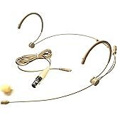 YPA MICROPHONES Microdot 4016 Headset Headworn Mic for SHURE Wireless System - Detachable Cable with Mini XLR Ta4f Connector - Omidirectional Mic