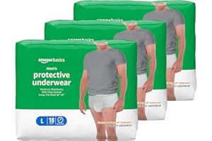 Amazon Basics Incontinence Underwear for Men, Maximum Absorbency, Large, 54 Count (3 Packs of 18)