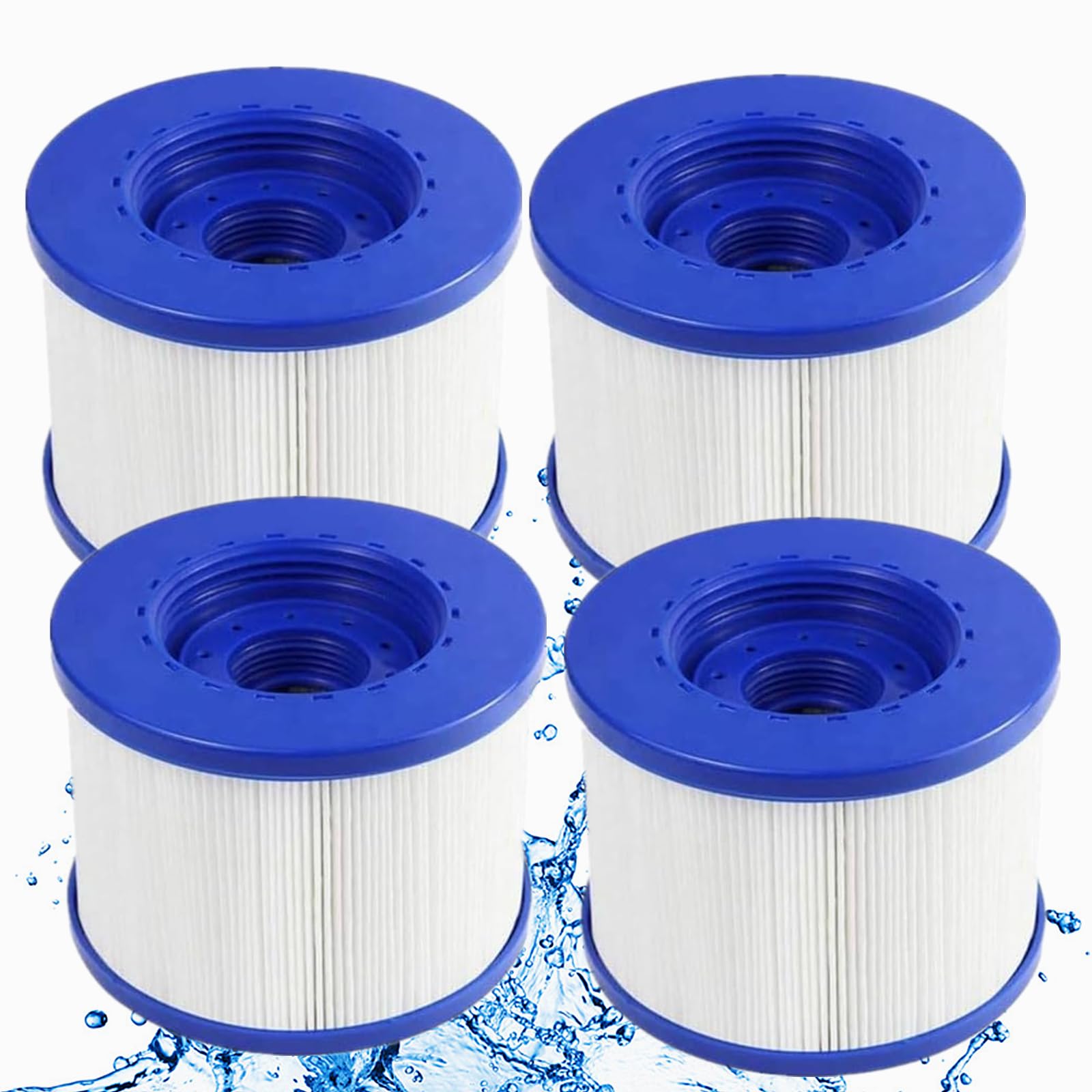 woejgo Screw-in Spa Filter Cartridges,Inflatable Spa Screw Filter 60mm,Spa Filter Cartridge, Compatible for Cosy Spa, Clever Spa, Spare Filter for Spa.(4pcs)
