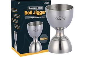 Stainless Steel Bell Jigger - 2oz / 1oz Stainless Steel Cocktail Jigger for Professional Bartending - Double Jigger with Meas