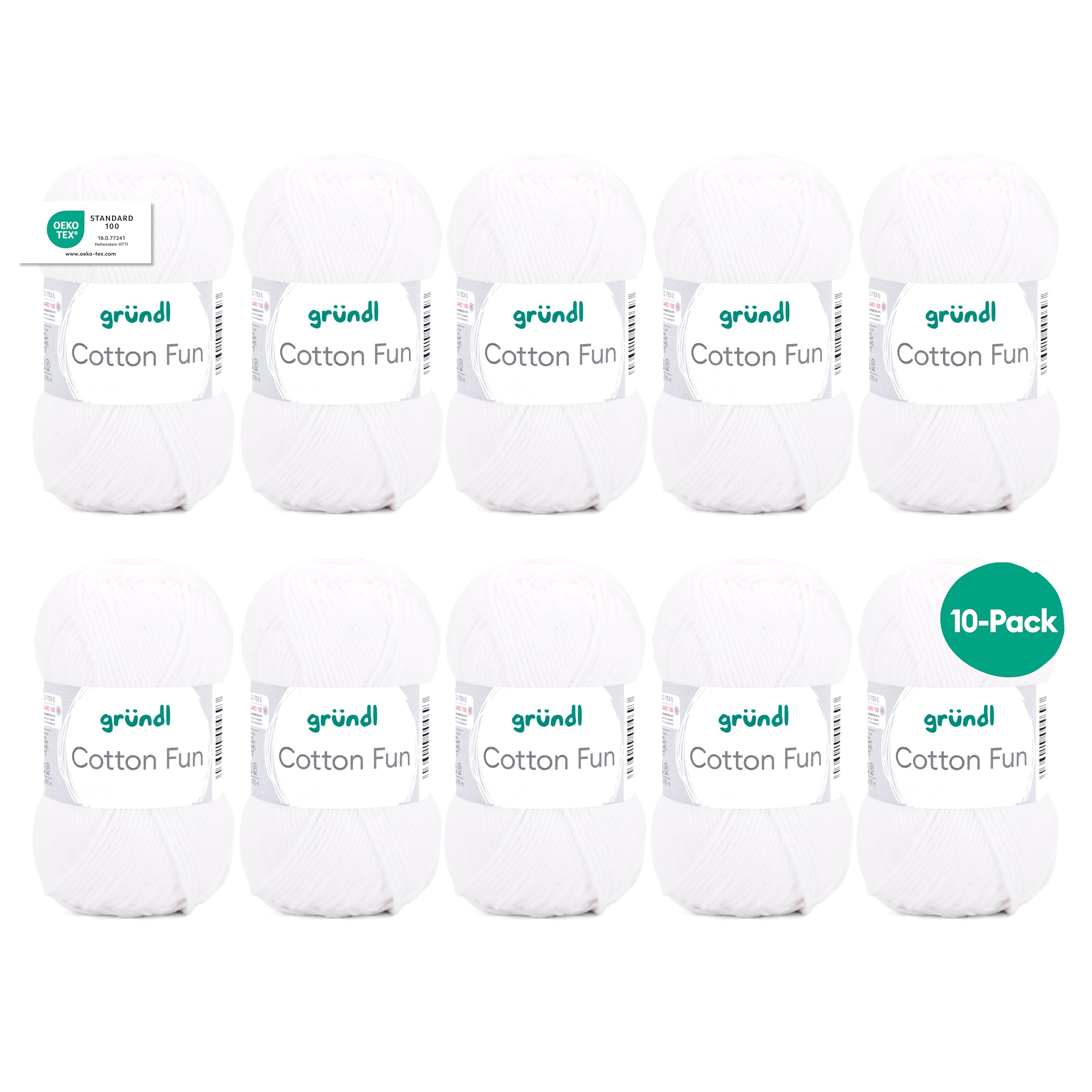 Gründl Cotton Fun Wool Cotton, white, 27.00 x 11.00 x 07.00 cm, 10 units — image 1