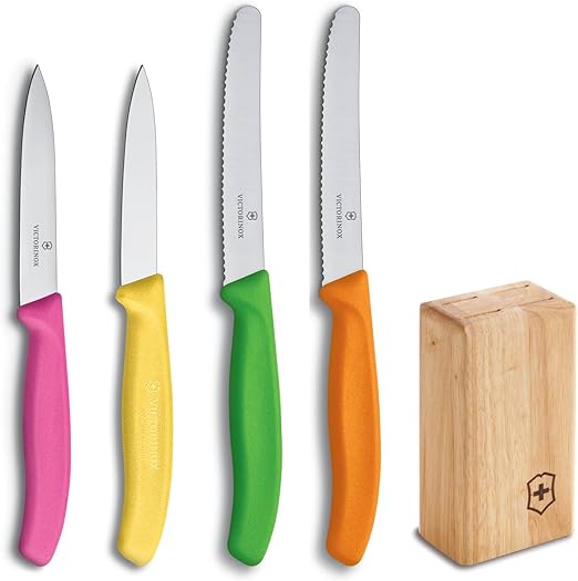 Amazon Com Victorinox 6 7706 4 X3 Swiss Army 5 Piece Multi Colored Prep Set Kitchen Dining