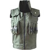 ZYHCOS Halloween Cosplay Costume Mens Green Thick Vest Blue Flocking Hoodie Sets