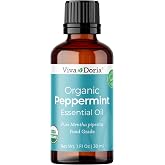 Viva Doria Organic Peppermint Essential Oil, Food Grade, 30 mL (1 Fl oz) | USDA Certified,100% Pure, Natural Essential Oil, U