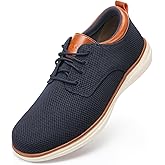 VILOCY Men's Wide Casual Dress Oxfords Business Shoes Fashion Sneakers Mesh Breathable Comfortable Walking Shoes