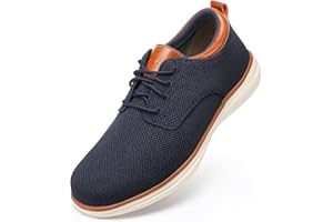 VILOCY Men's Wide Casual Dress Oxfords Business Shoes Fashion Sneakers Mesh Breathable Comfortable Walking Shoes