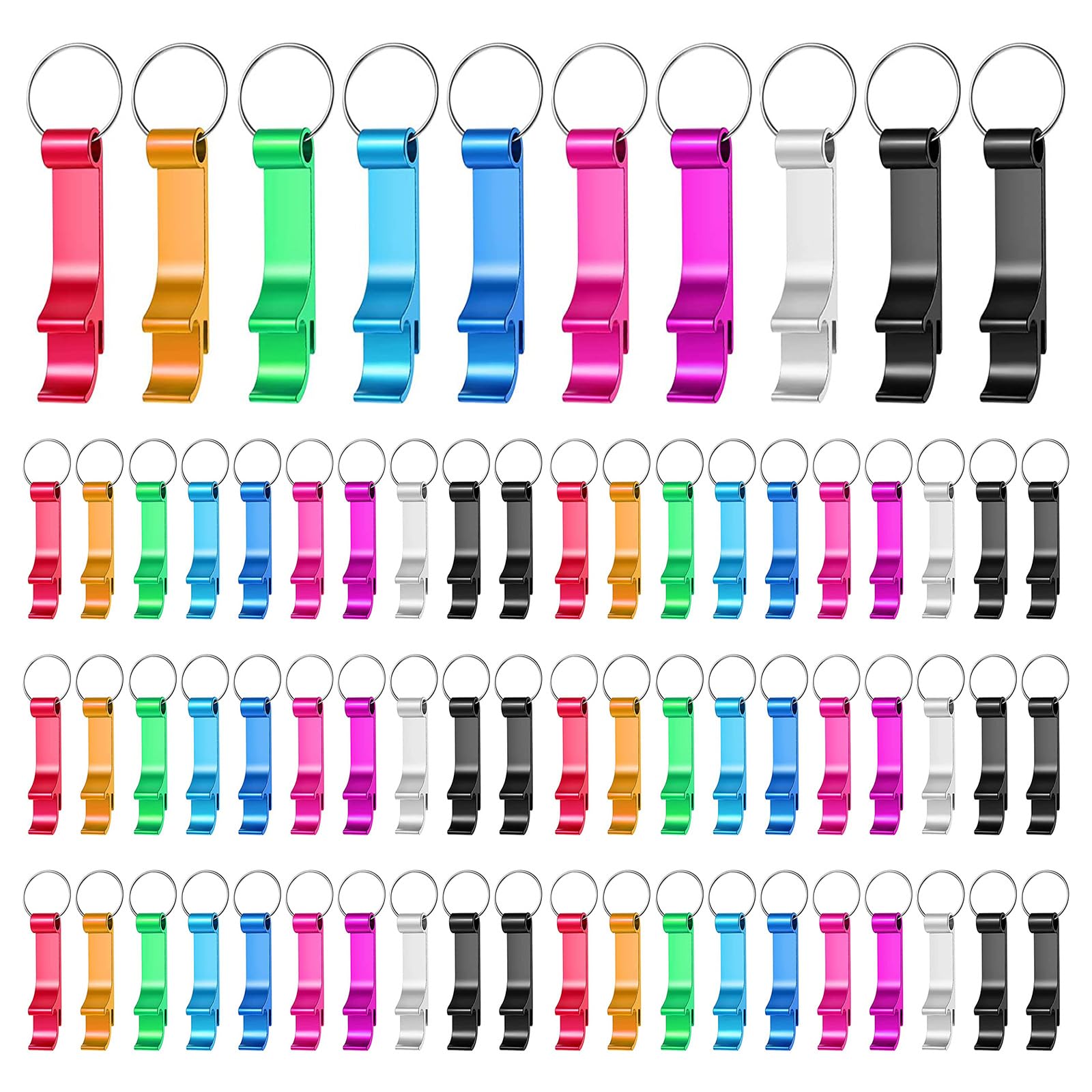 100pcs Colorful Mini Beer Can Opener Keyrings - Gift/PParty/Wdup Favours