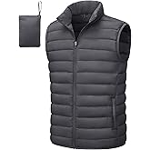 TACVASEN Men's Lightweight Packable Puffer Vest Outerwear Winter Water Resistant Sleeveless Jacket for Outdoor Golf Work