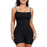 Nebility Shapewear Bodysuits for Women - Tummy Control Square Neck Bodysuit Seamless Full Body Shaper Going Out Top