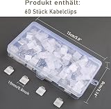 RYCHUI 60Pcs Cable Clips Self Adhesive Wire Organiser for Cables Lights view 7