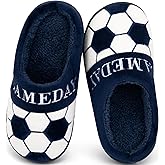 INMINPIN Kids Girls Boys Ball Sports Slippers Soft Curly House Shoes Memory Foam Non-Slip Indoor Outdoor Slippers for Sports Fan