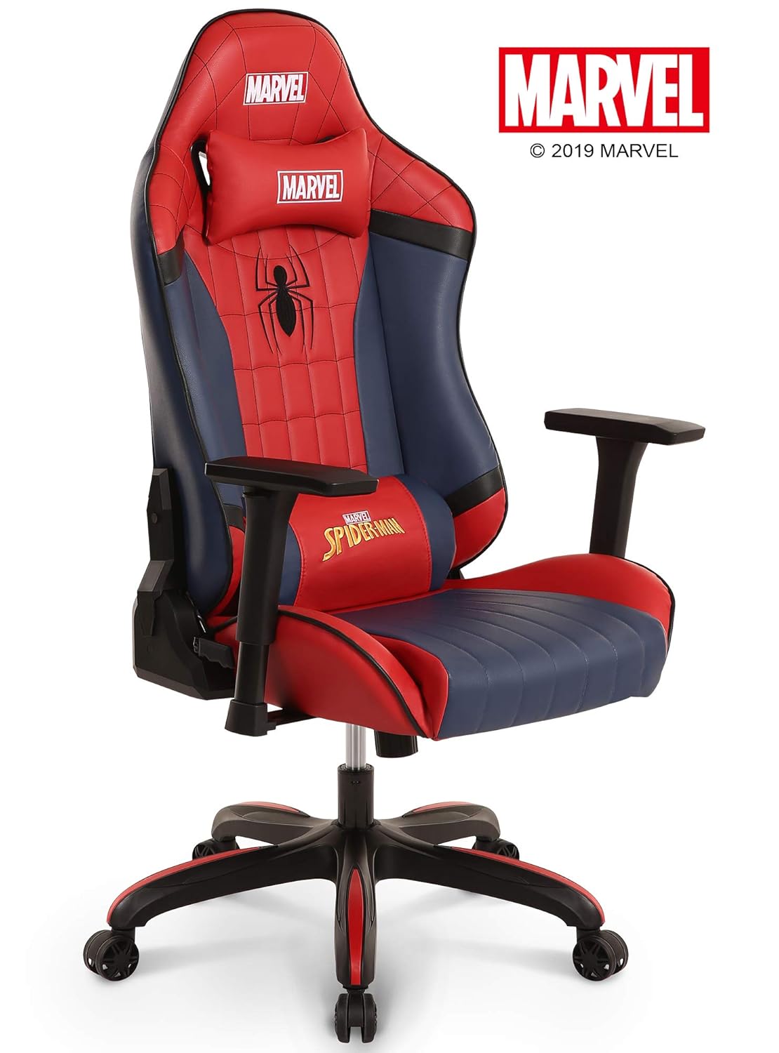Marvel Avengers Gaming High End Ergonomic Neck Lumbar Support Armrests Reclining And Tilting Computer Desk Office Executive Leather Racing