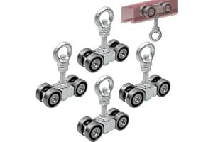 CNQLIS 4 Wheel Trolley Assembly Roller Trolley, Silent M10 Bolt and Nuts for Use with 1-5/8" Wide and All 1-5/8" or Taller Strut with M10 Bolt and Lifting Eye Nuts（4Pcs）