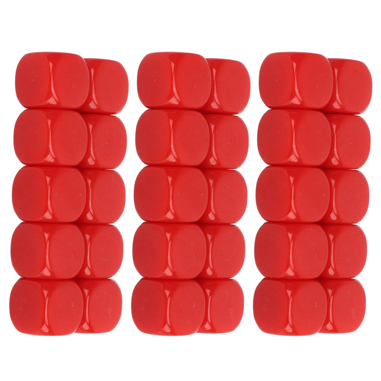 Game Dice Set, 30PCS 16MM Cubes, Party Supplies, Rounded Blank Dice for Family Fun, DIY Craft, Math Teaching (Red)