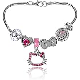 SALLY ROSE Hello Kitty Charm Bracelets for Women 7" Official License, Fashion Sanrio Bracelet with 6 Charms