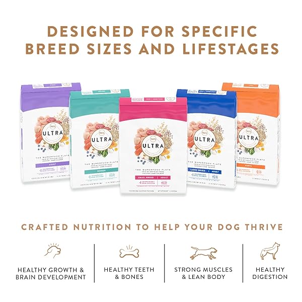 NUTRO ULTRA HIGH PROTEIN NATURAL DRY DOG PUPPY FOOD WITH A TRIO OF PROTEINS FROM CHICKEN LAMB AND SALMON, 4 LB. BAG