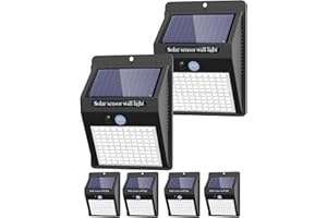 KOLPOP 6 Pack Outdoor Solar Motion Lights - 3 Modes/100LED Wireless, IP65 Waterproof Solar Security Lights with Motion Sensor for Front Door, Backyard, Garage, Deck