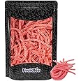 Fruidles Licorice Laces, Long Candy Straws, String Licorice Candy, Soft Chewy, Long Shoestring Candies, Gelatin-Free, Party Favor (Sour Red Strawberry Laces, Half-Pound)