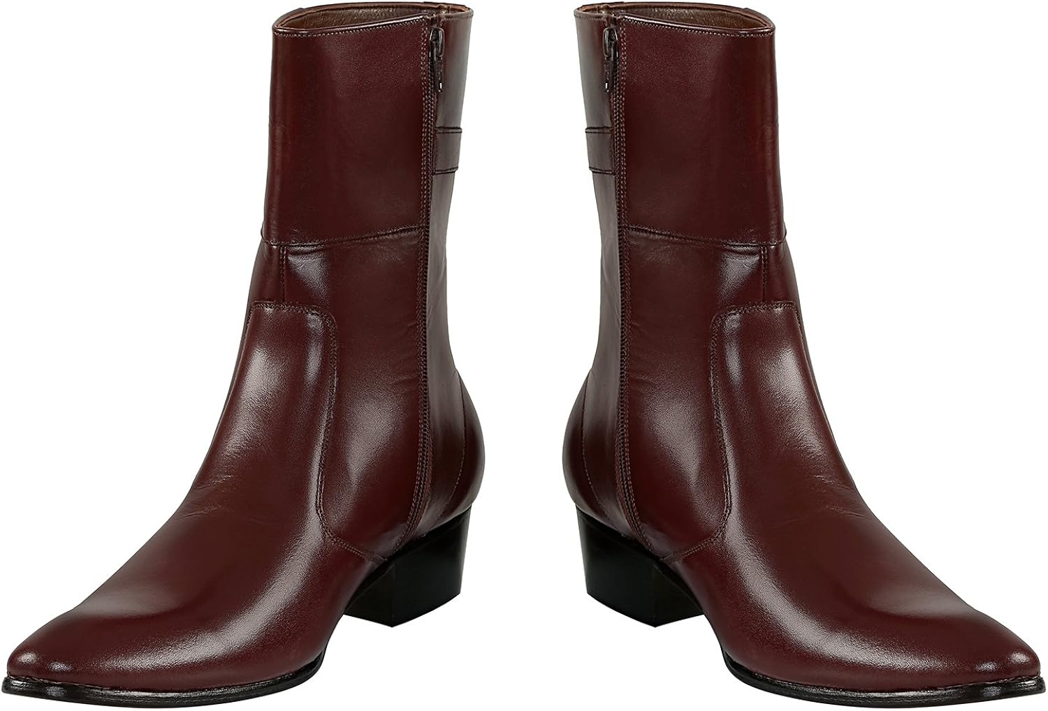 Buy Maroon Leather Sole Boots (sb1025maroon8) at Amazon.in