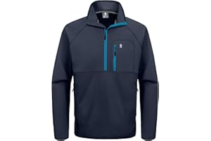 Little Donkey Andy Men's 1/4 Zip Pullover Golf Sweatshirts Waterproof Long Sleeve Athletic Shirts with 3 Pockets for MTB