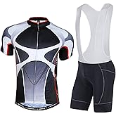 sponeed Men's Cycling Jersey and Bib Short Suit Bicycle Wear Padded Bike Tights