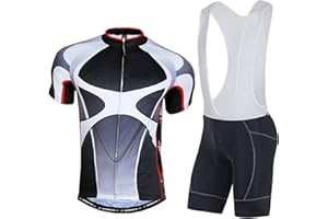 sponeed Men's Cycling Jersey and Bib Short Suit Bicycle Wear Padded Bike Tights