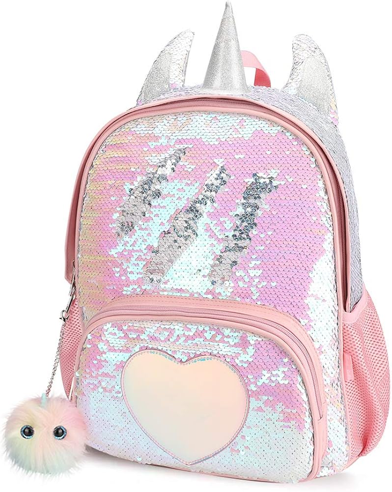 pink sequin unicorn backpack