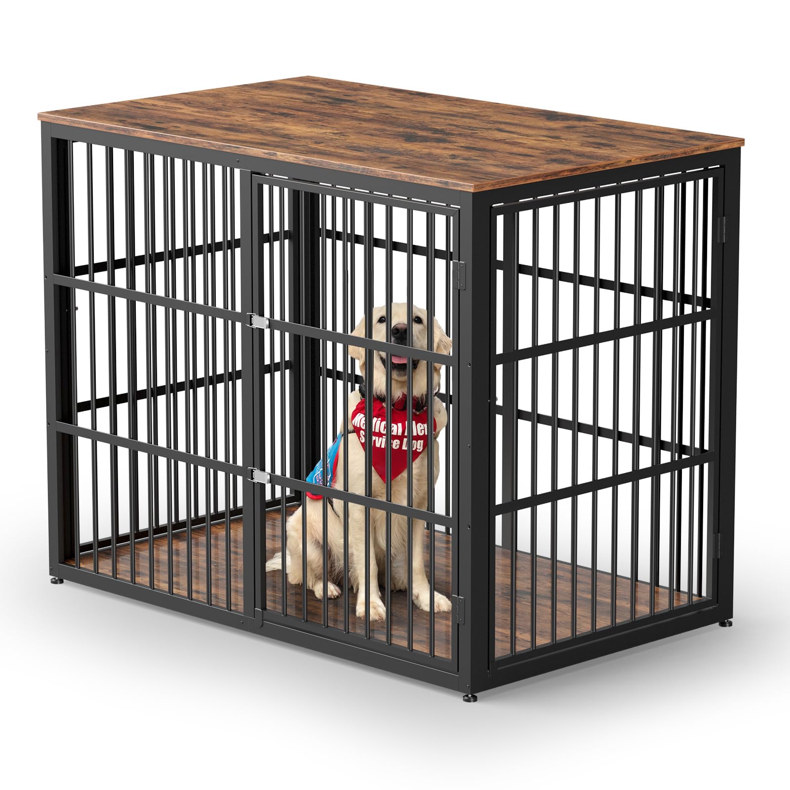 Photo 1 of (for parts) Lyromix 48'' XXL Dog Crate Furniture with 3 Doors,Wooden Crate End Table Heavy Duty Indoor Combination Cage for Medium to Large Dogs, Multiple Units Can be Combined