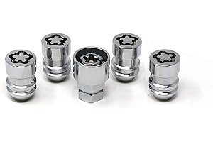 White Knight 40410 Acorn Wheel Lock with Socket Puzzle Key, Chrome, 4-Piece