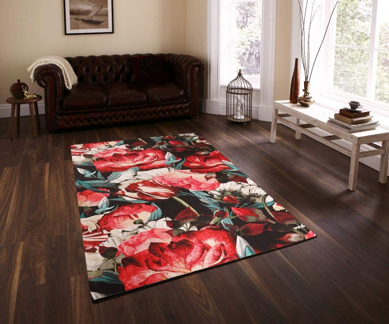Wolofo Tribe Multicolor Classy Modern Look Carpet/Carpet for Home/Carpet for Living Room/Carpets for Bedroom are All Floral Design Carpets Size- 4 feet X 6 feet
