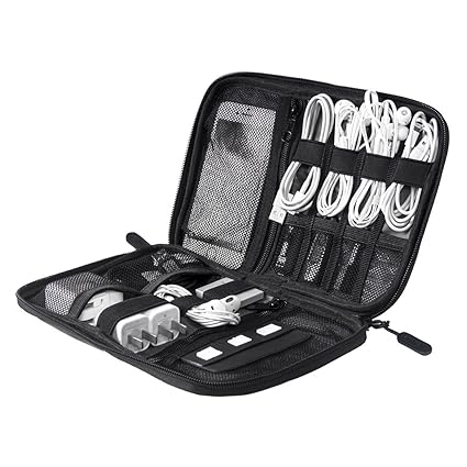 BAGSMART Elektronische Tasche, Handliche Elektronik Tasche Reise für Handy Ladekabel, Powerbank, USB Sticks, SD Karten (Grau)