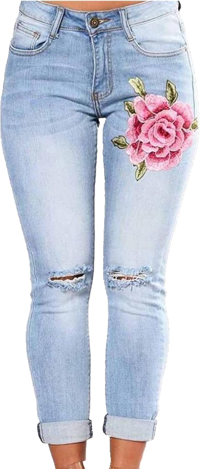 light blue skinny trousers