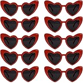 KEUKORZ 10PCS Heart Sunglasses for Women Trendy Classic Love Eye Protection Sunglasses Vintage Cute Heart Accessories（Red）