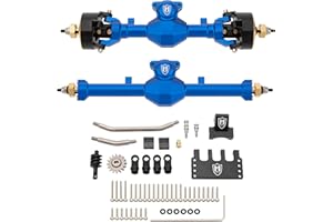 MEUS Racing Isokinetic 3-Section CVD Front and Rear Axles Maximum Steering Angle 52° Wider +5MM for Axial SCX24 Deadbolt C10 JLU Gladiator Bronco 1/24 RC Crawler Upgrade Parts (Anodized Blue)