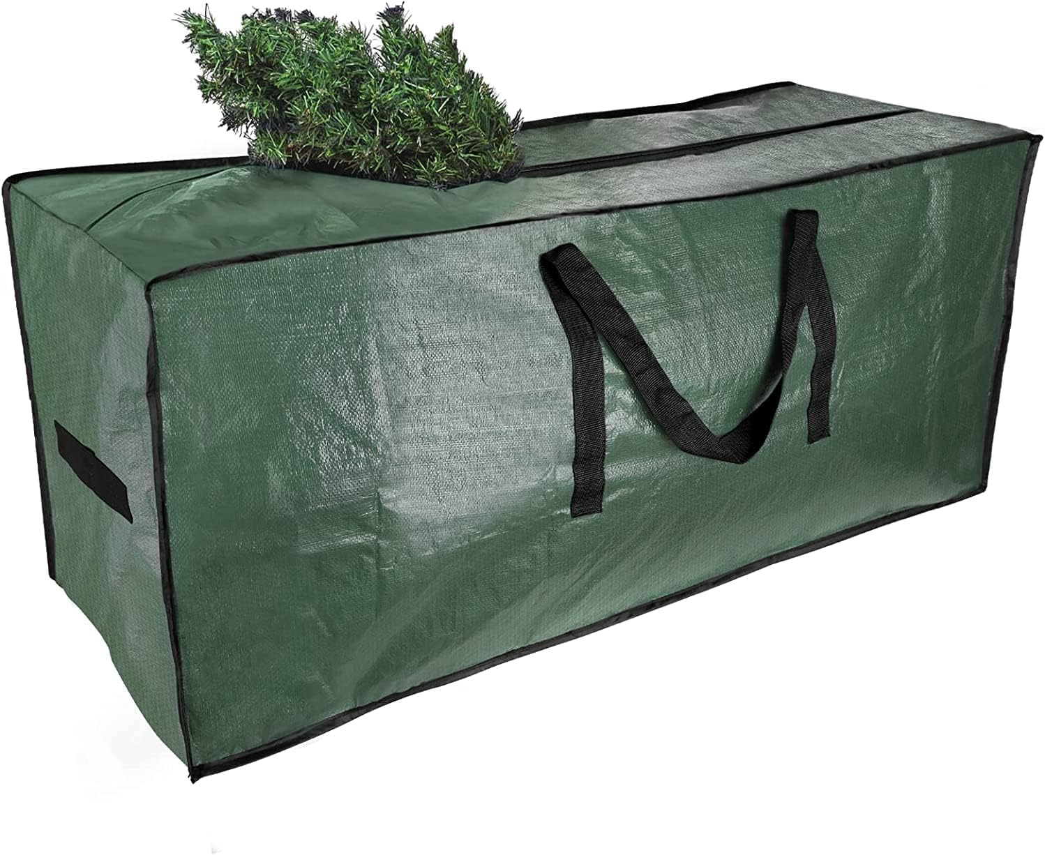 Holiday Décor Storage - Christmas Tree Storage Bag 7.5 ft Waterproof Christmas Tree Storage Box Plastic Hard Christmas Tree Bag Heavy Duty (Green)