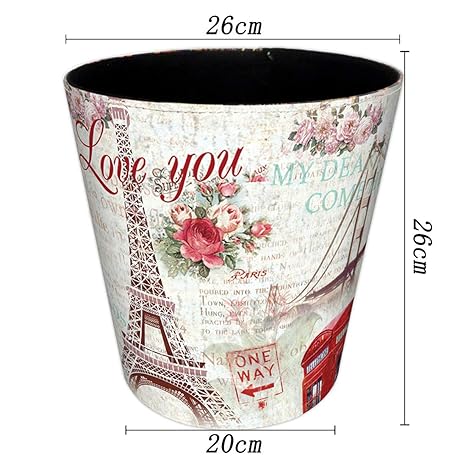 Mecotech Papelera Habitacion Infantil con Flores Patrón 10L Cubo 