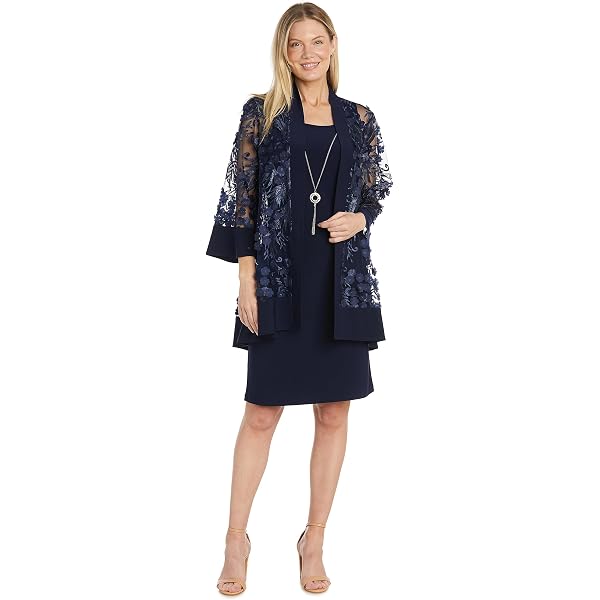 slim fit dress slacks Slny Women's Sequin Jacket Dress, Teal, 16 main image 0