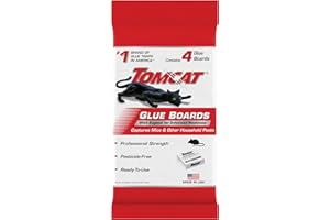 Tomcat Glue Boards with Immediate Grip Glue for Mice, Cockroaches, and Insects, Use Flat or Covered, Ready-To-Use, 4 Traps