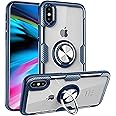 MOVOYEE Case for iPhone XR Case Clear with Design,Cute Protective iPhone XR Phone Case iPhone XR Clear Case with Stand Ring Holder Magnetic Hard PC Soft Silicone Back Cover for Girls Women Boys Men