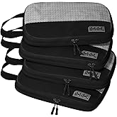 4pc Small Compression Packing Cubes for Suitcases - Carry-on Organizer Cubes - Luggage Packing Compression Bags for Travel