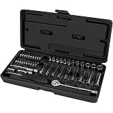 Performance Tool W36193 47-Piece 1/4 in. Drive Universal Spline Set | Chrome vanadium standard and deep sockets. Works with SAE, Metric, 6pt, 12pt and star. Includes ratchet and case