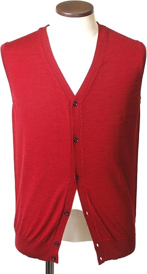 Amazon リッチリートレンド Richly Trend ベスト ジレ メンズ ニット シルク ウール イタリア製 レッド 赤 ベスト 通販