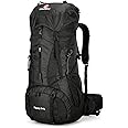 King'sGuard Hiking Backpack for Men and Women 70L+5L Waterproof Lightweight Camping Daypack with Rain Cover - Frameless (black-b)
