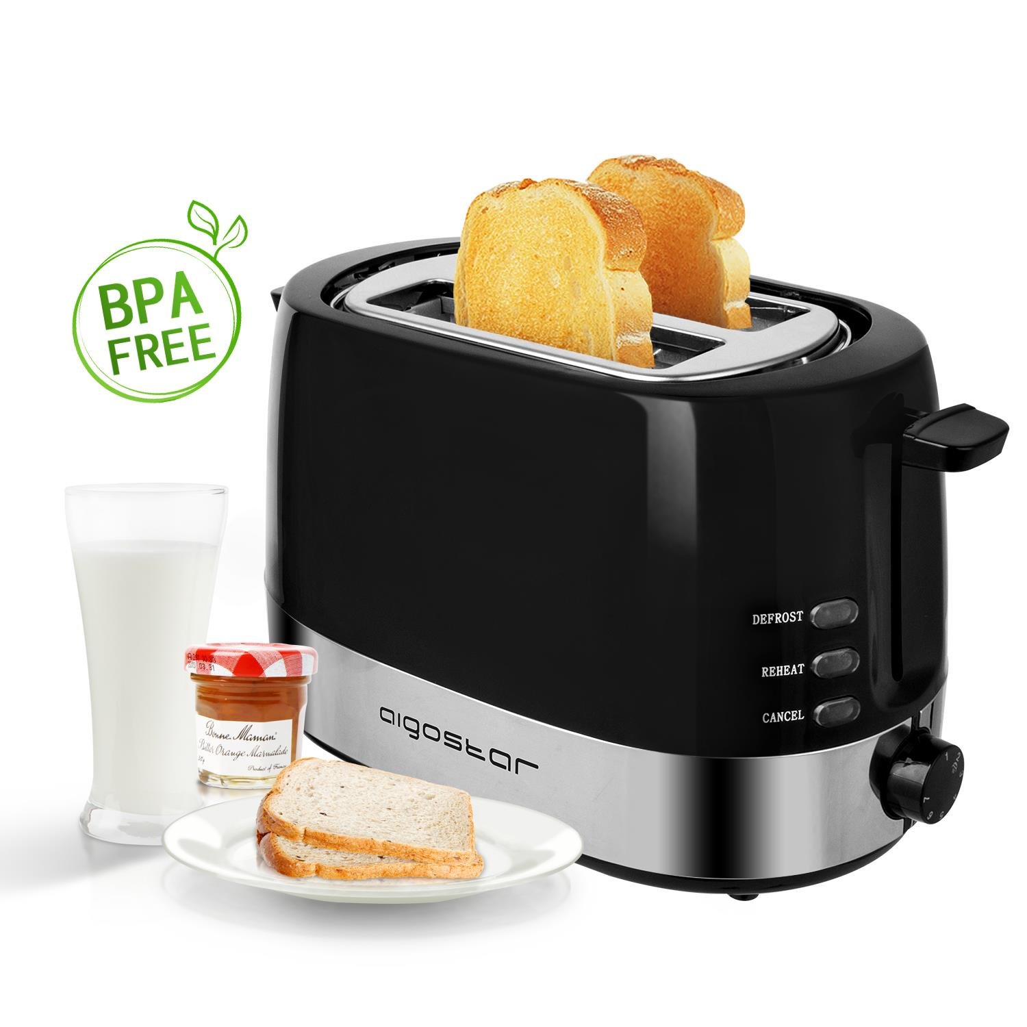 Aigostar Brotchen Black HIL – Tostador para rebanadas watios de potencia color