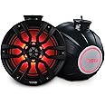 DS18 NXL-PS8BK 2-Way Wakeboard Tower Speakers with Integrated RGB Lights - 375 MAX - Perfect for Jet Skies, Ideal for ATV, UTV, Jeep, Side by Side, Marine,RZR
