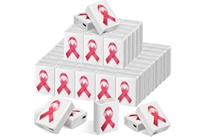 Ireer 50 Pcs Pink Ribbon Pocket Tissues Breast Cancer Awareness Tissue Paper Travel Facial Tissue Mini Type Pocket Tissues Hope Care Facial Cancer Survivor Gift Girl Women(White)
