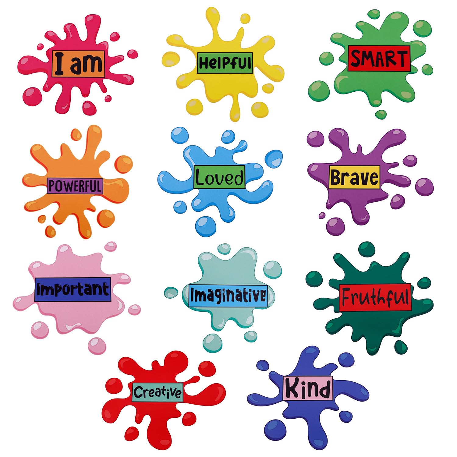 11 Sheets Inspirational Quotes Floor Decals, Motivational Game Wallpaper Colorful Floor Stickers Positive Saying Wall Decals for Classroom Nursery Playroom School Kids Bedroom