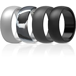 ThunderFit Silicone Wedding Rings for Men, Rubber