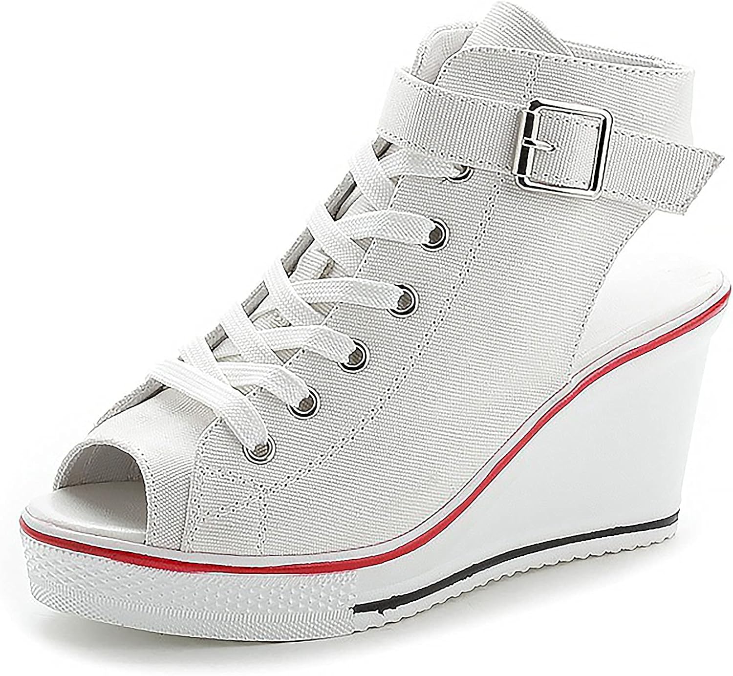 Lamoy Women's Sandals Wedge Sneakers Platform Wedge High Heel Ankle